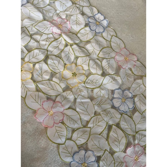 Spring Sam Hedeya Table Runner pastel flowers 70” long - Picture 9 of 11